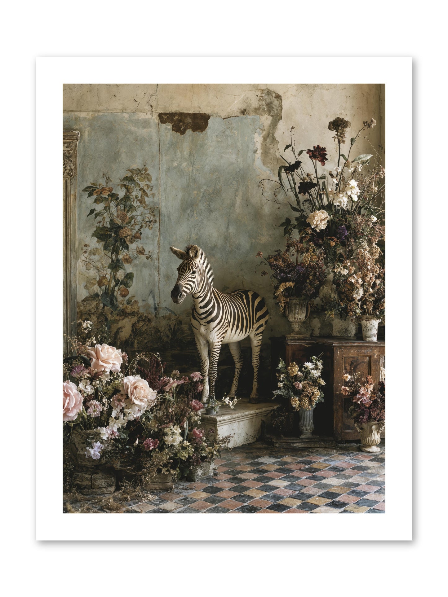 Flower Court Assembly -- Paper Print 12x16