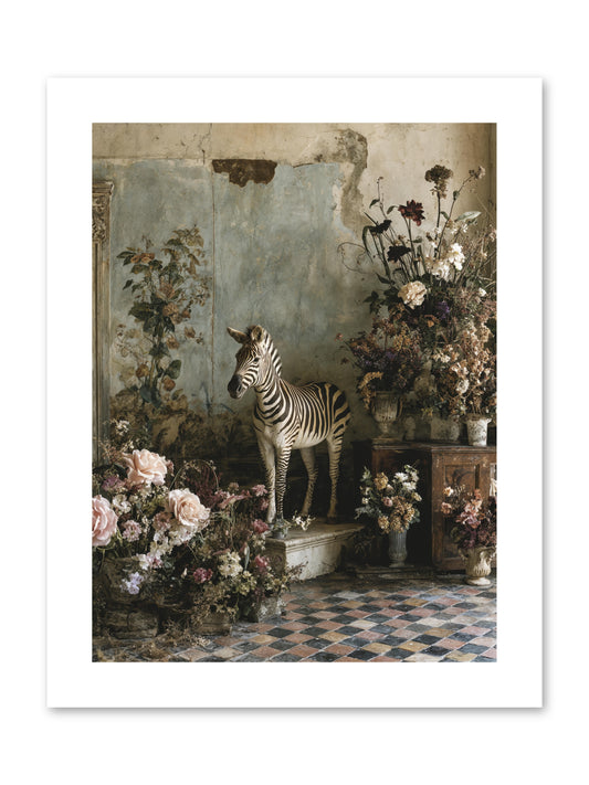 Flower Court Assembly -- Paper Print 9x12