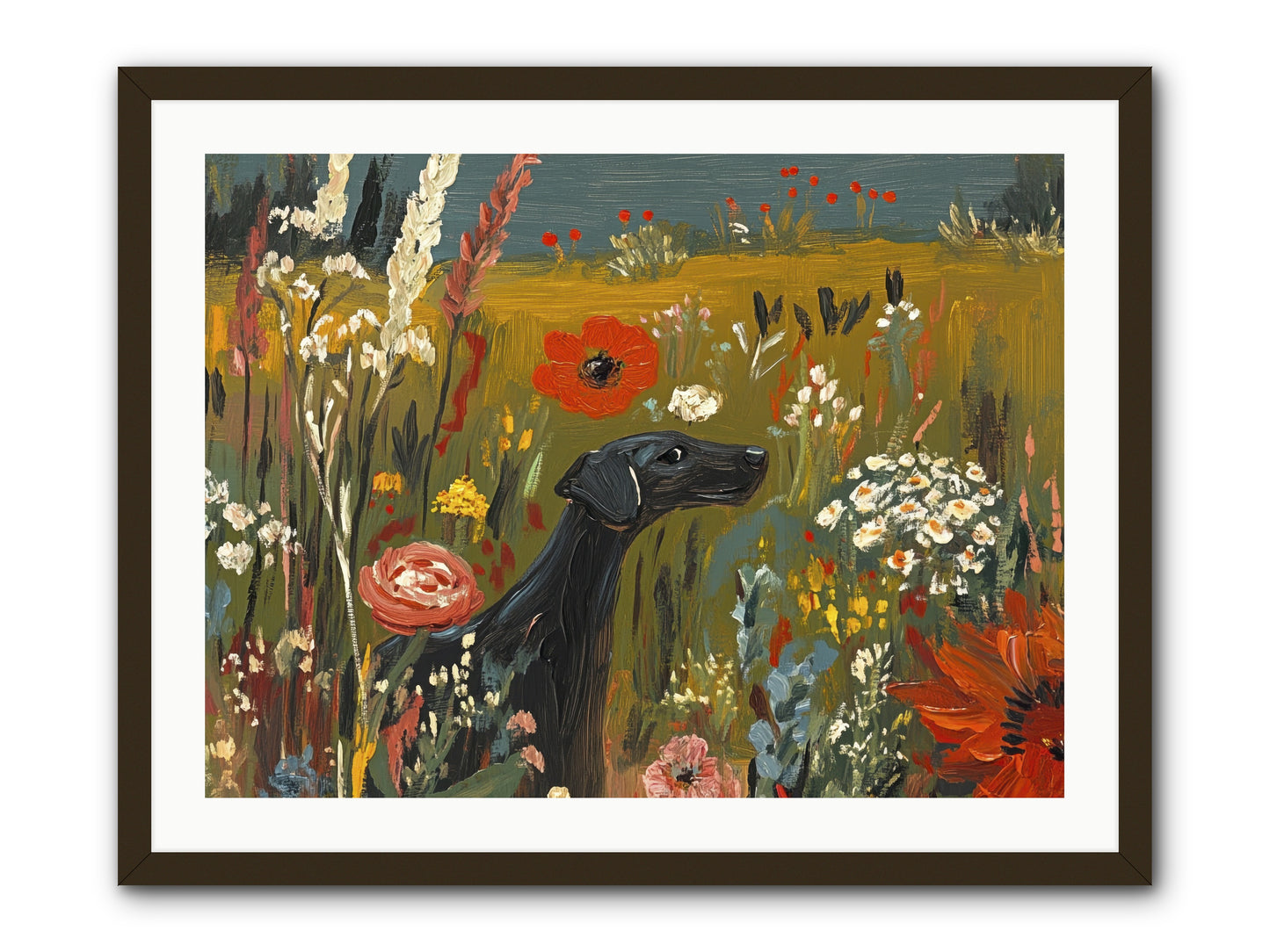 Flowers for My Love -- Framed Print - Black 32x24