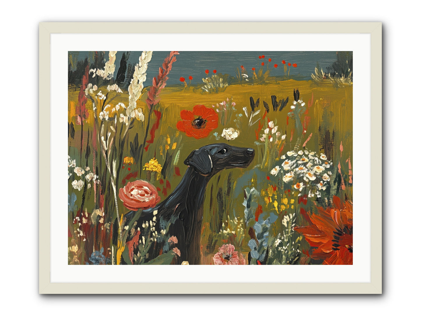 Flowers for My Love -- Framed Print - White 32x24