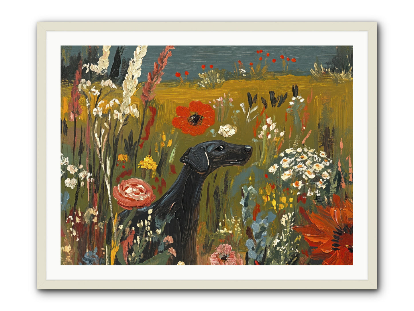 Flowers for My Love -- Framed Print - White 40x30