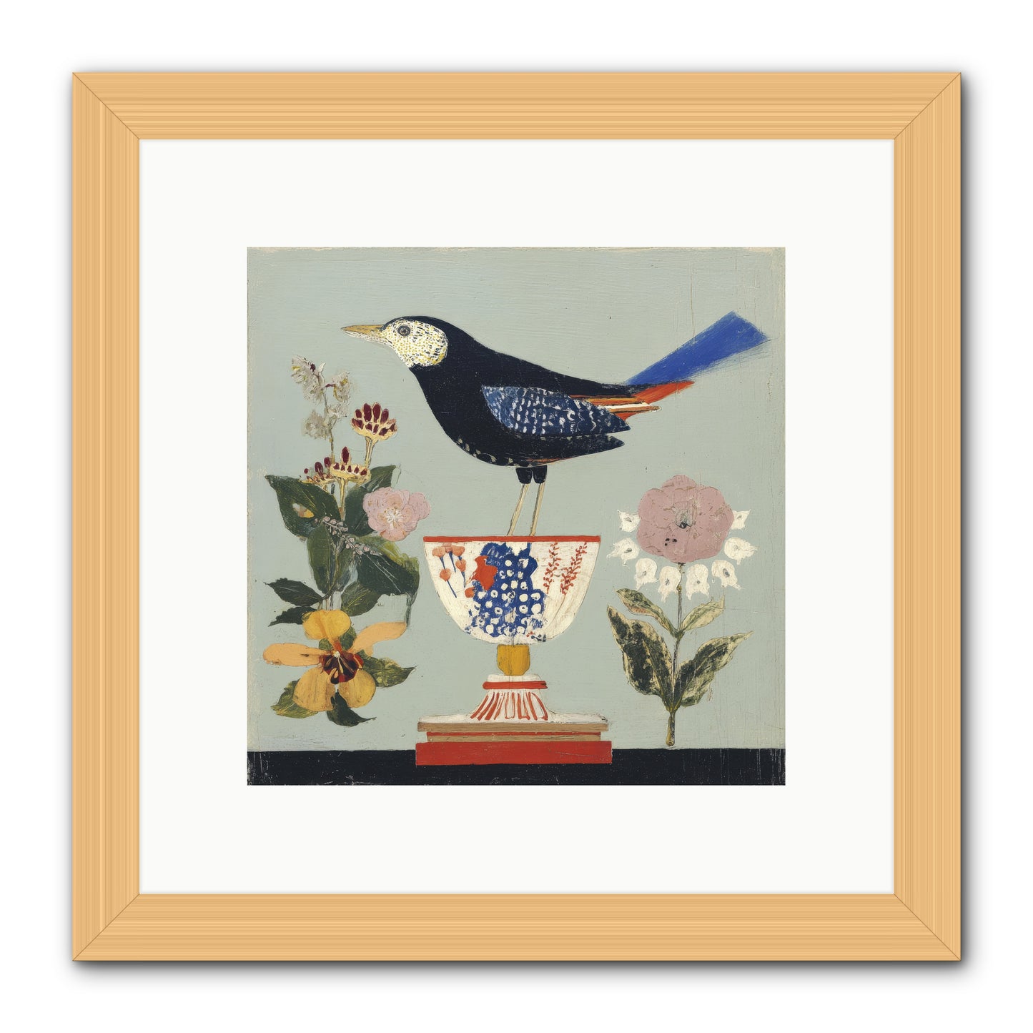 Footnotes from a Faded Ballroom -- Framed Print - Natural 10x10