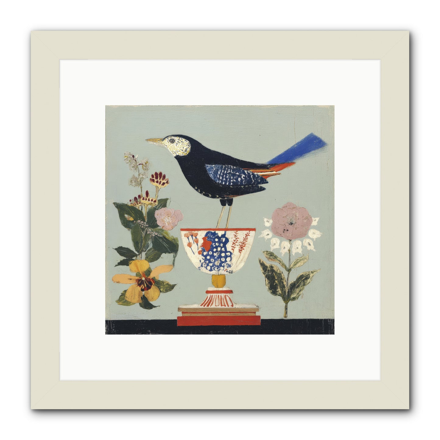 Footnotes from a Faded Ballroom -- Framed Print - White 10x10