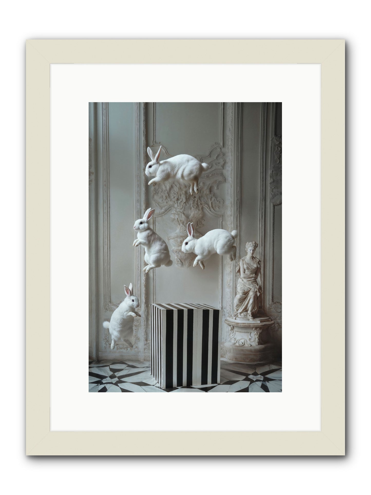 Footprints In The Sky -- Framed Print - White 10x15