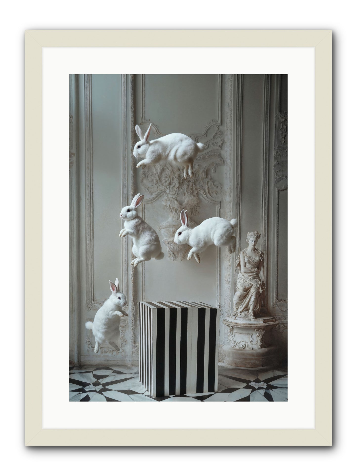 Footprints In The Sky -- Framed Print - White 16x24