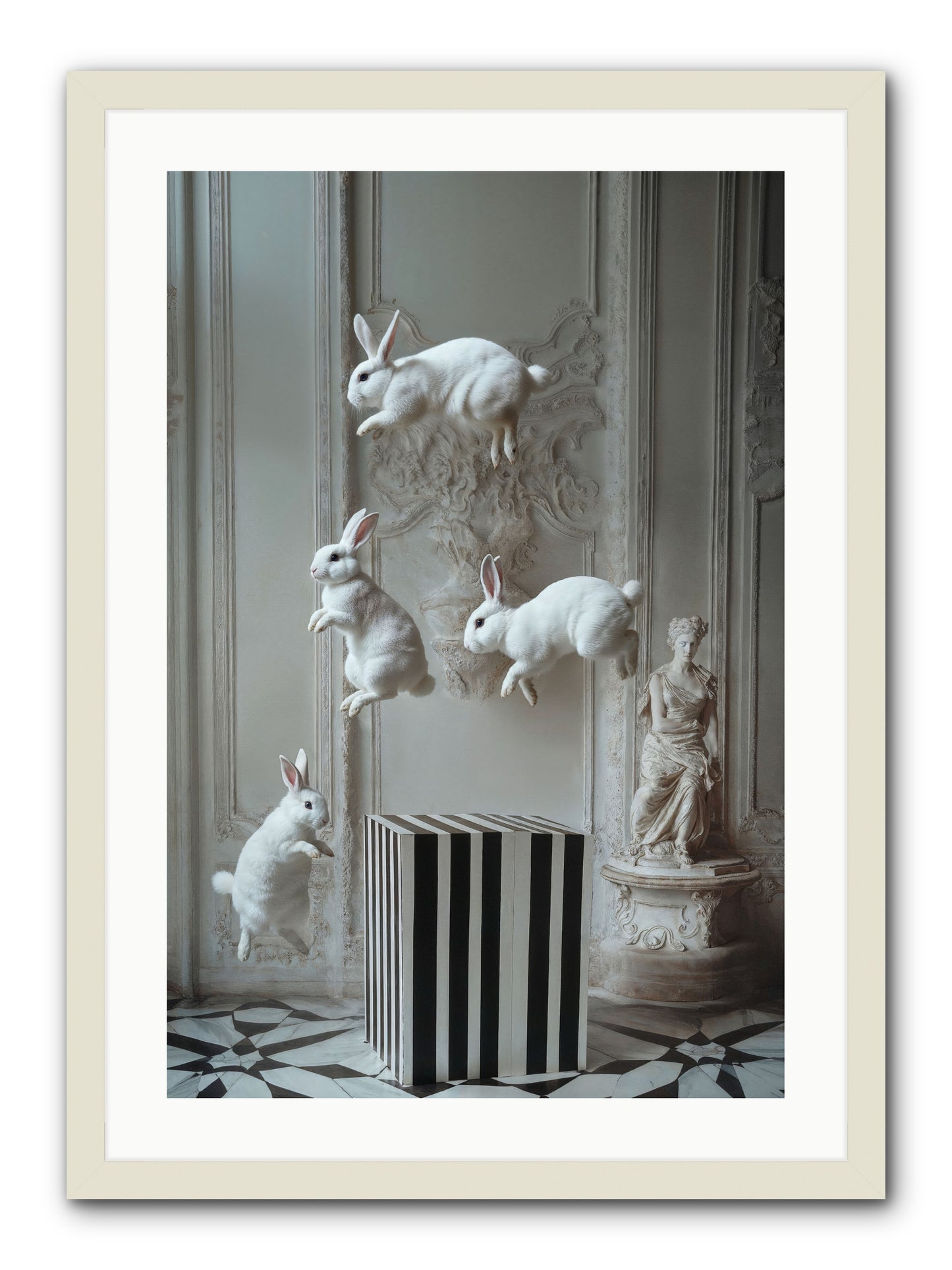 Footprints In The Sky -- Framed Print - White 20x30