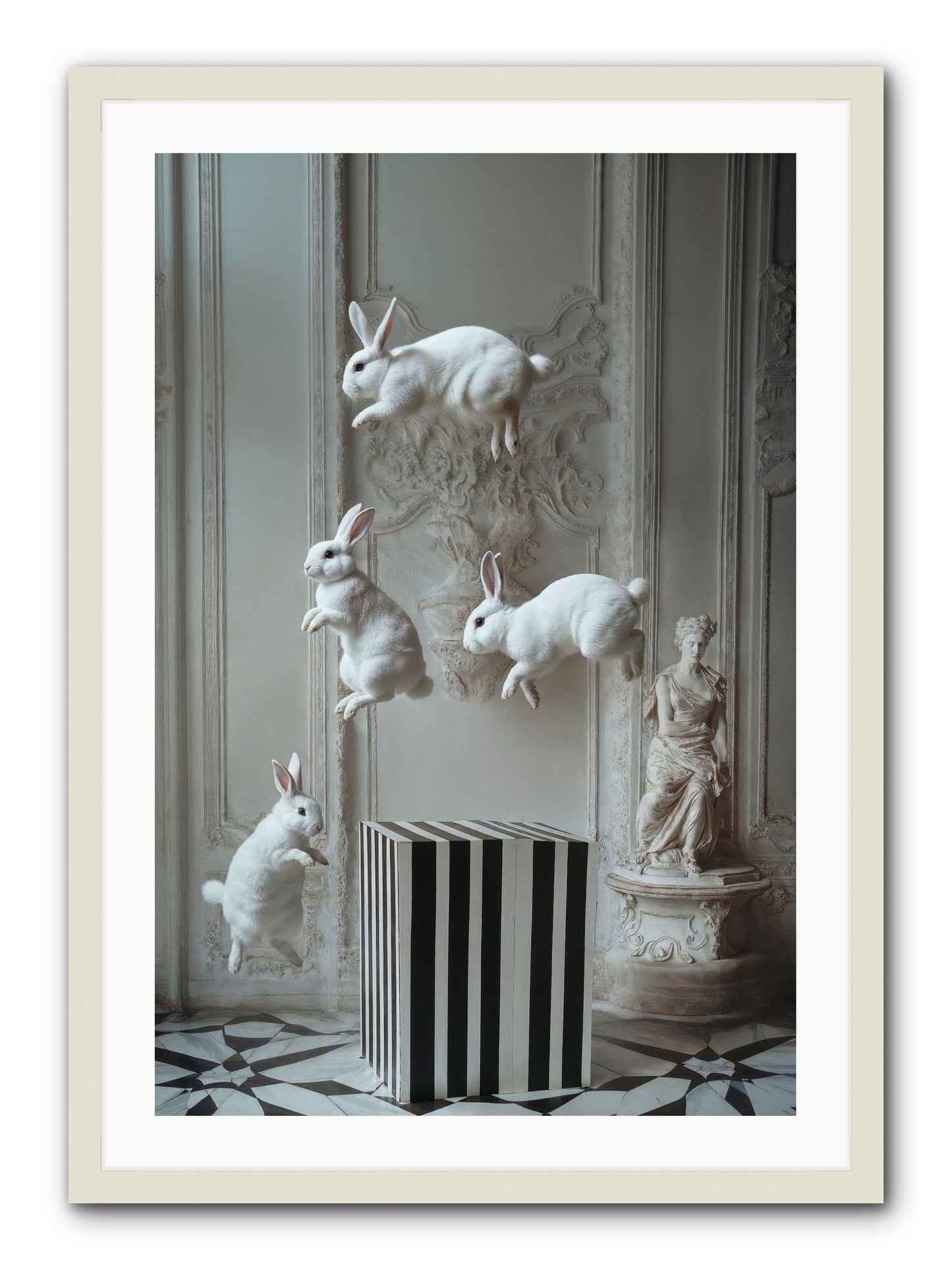 Footprints In The Sky -- Framed Print - White 24x36