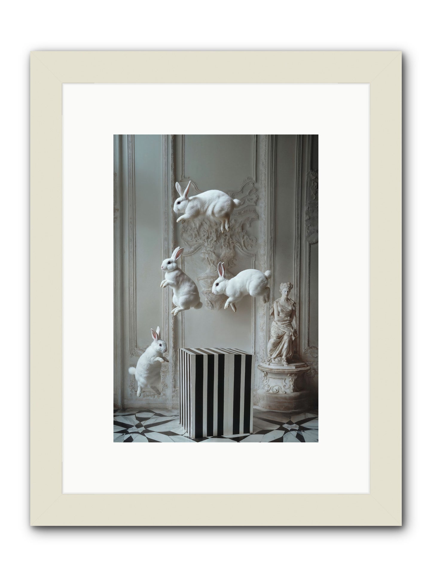 Footprints In The Sky -- Framed Print - White 8x12
