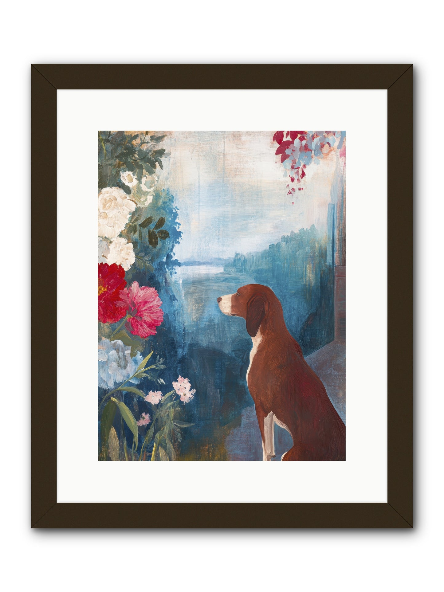 Forest Path Companion -- Framed Print - Black 12x16