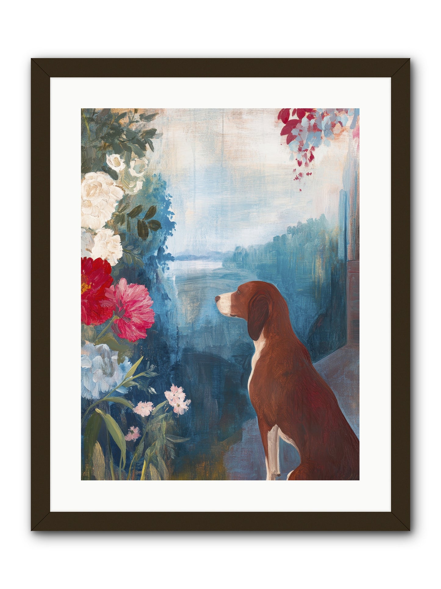 Forest Path Companion -- Framed Print - Black 18x24
