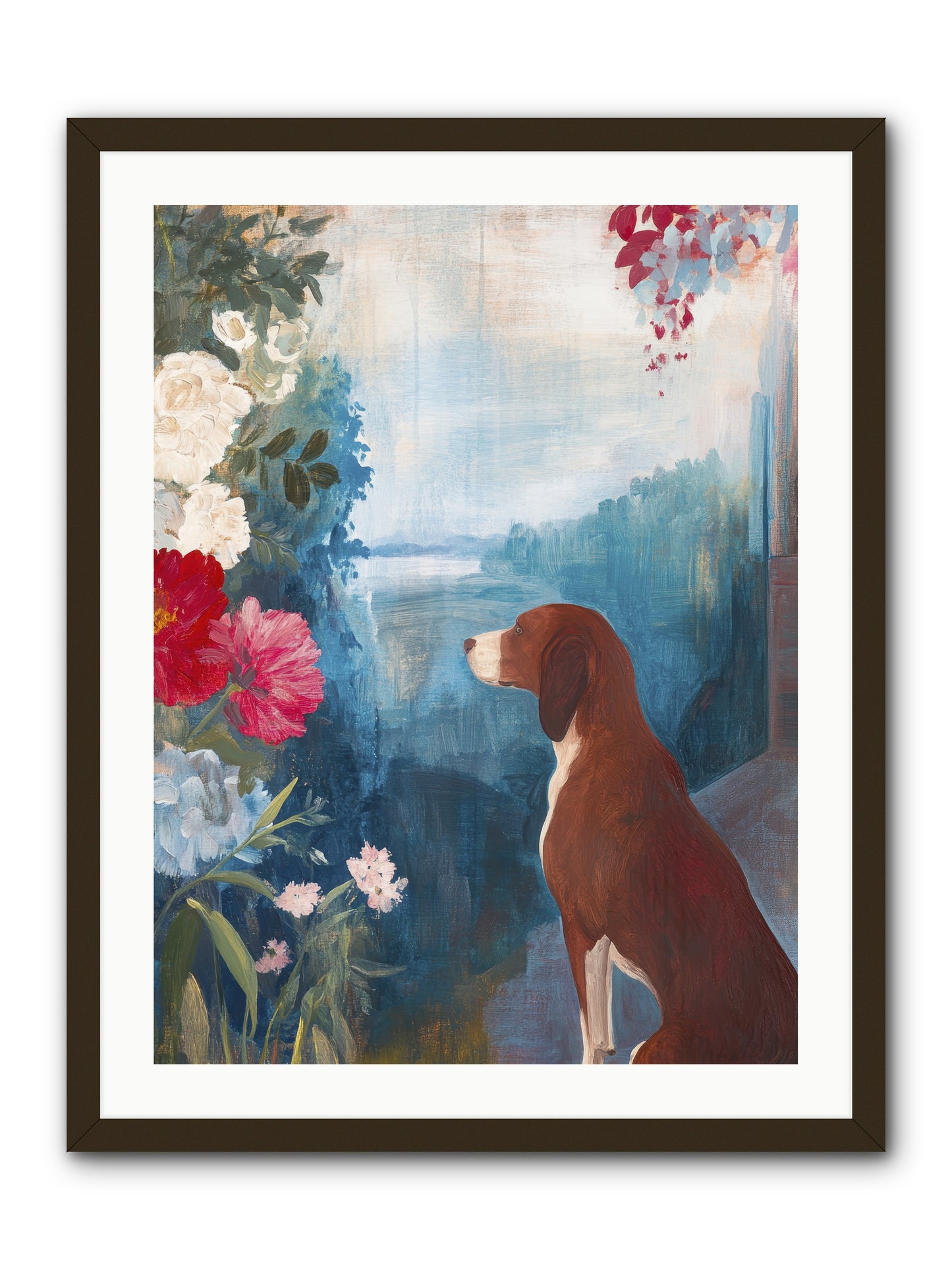 Forest Path Companion -- Framed Print - Black 24x32