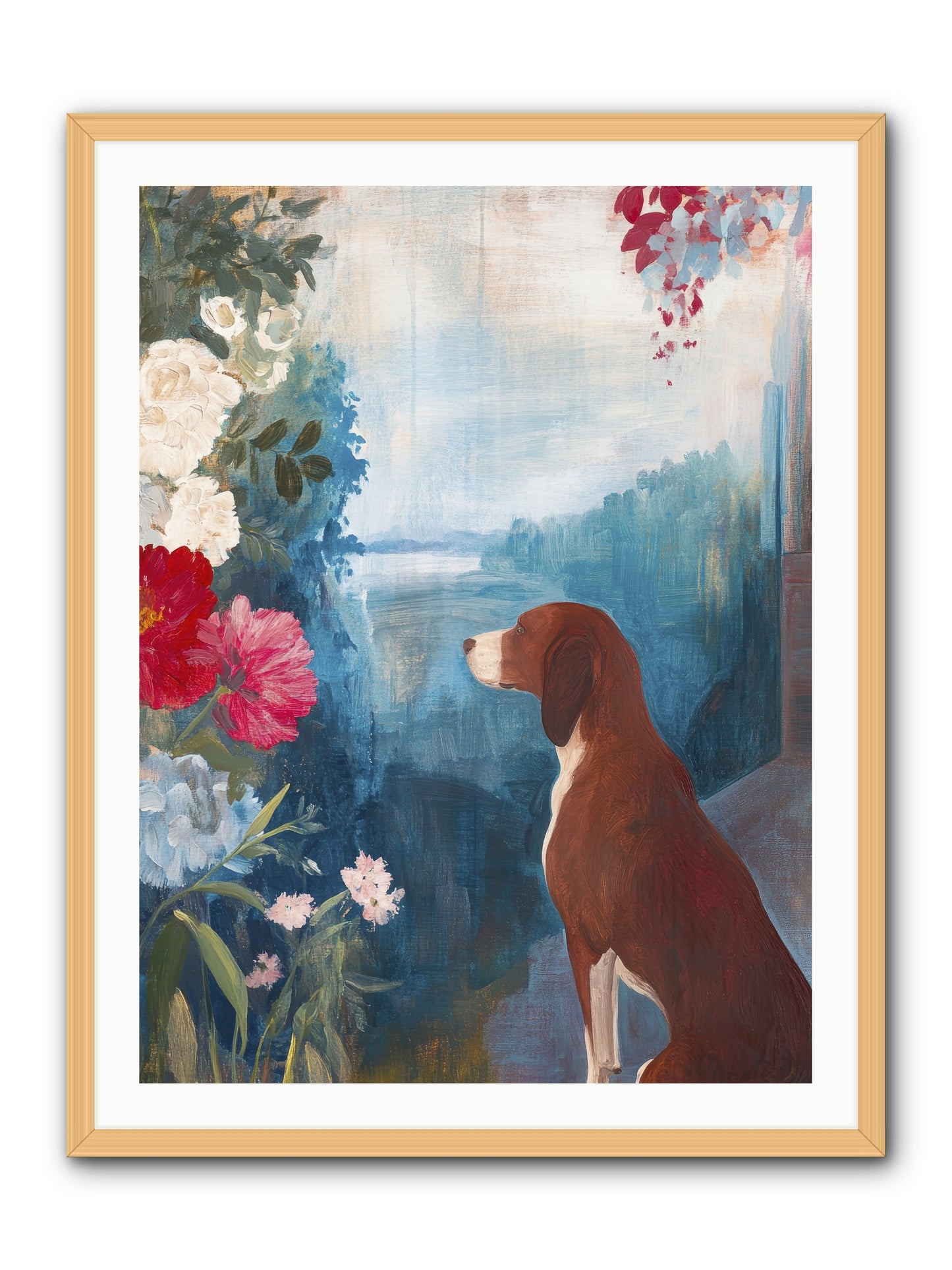 Forest Path Companion -- Framed Print - Natural 30x40