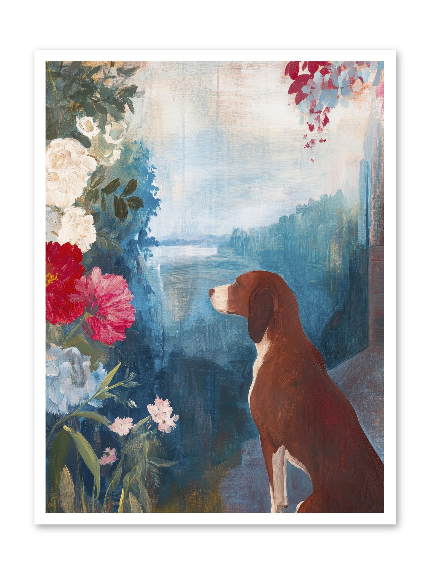 Forest Path Companion -- Loose Canvas Print 30x40