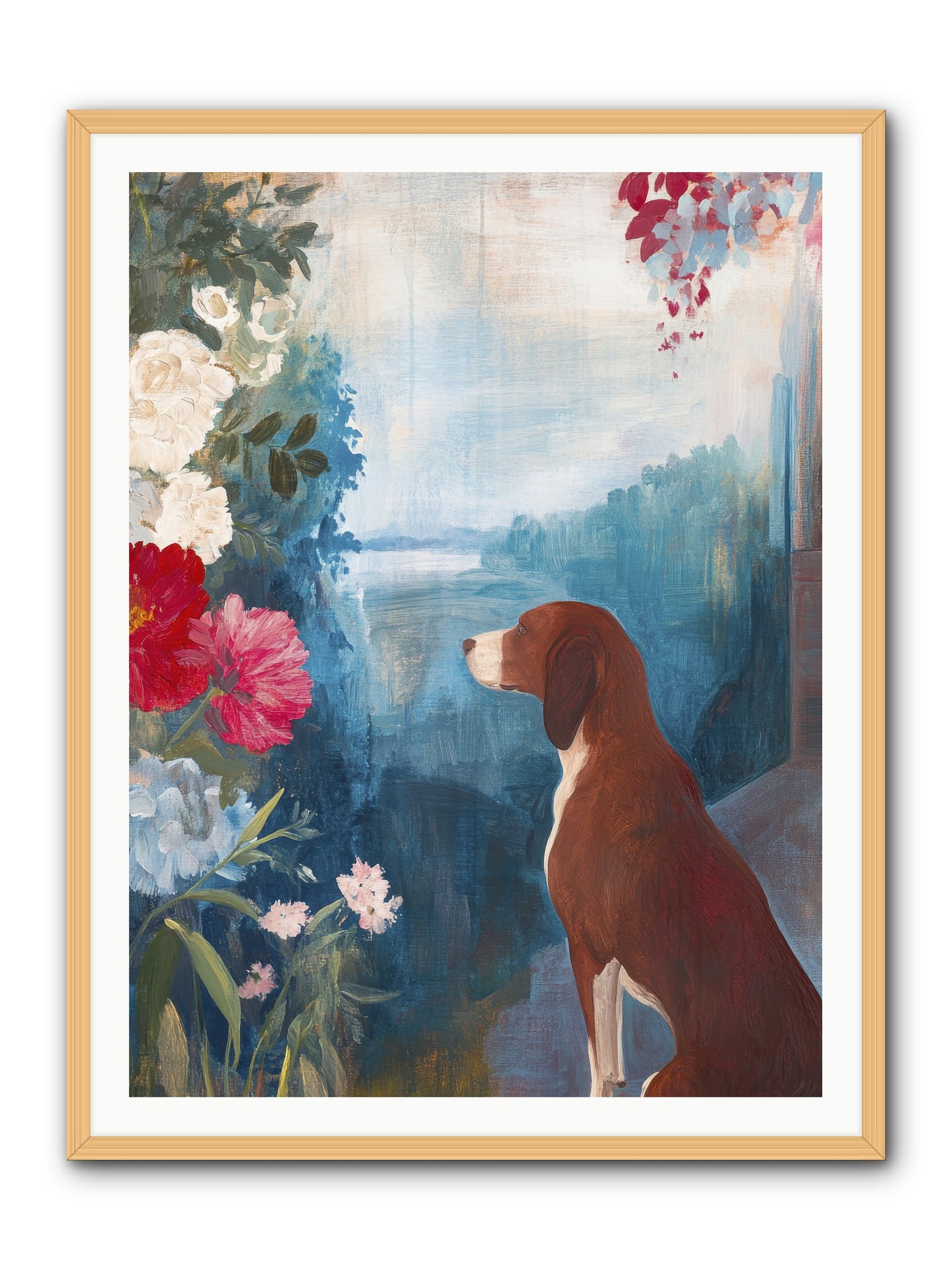 Forest Path Companion -- Framed Print - Natural 36x48