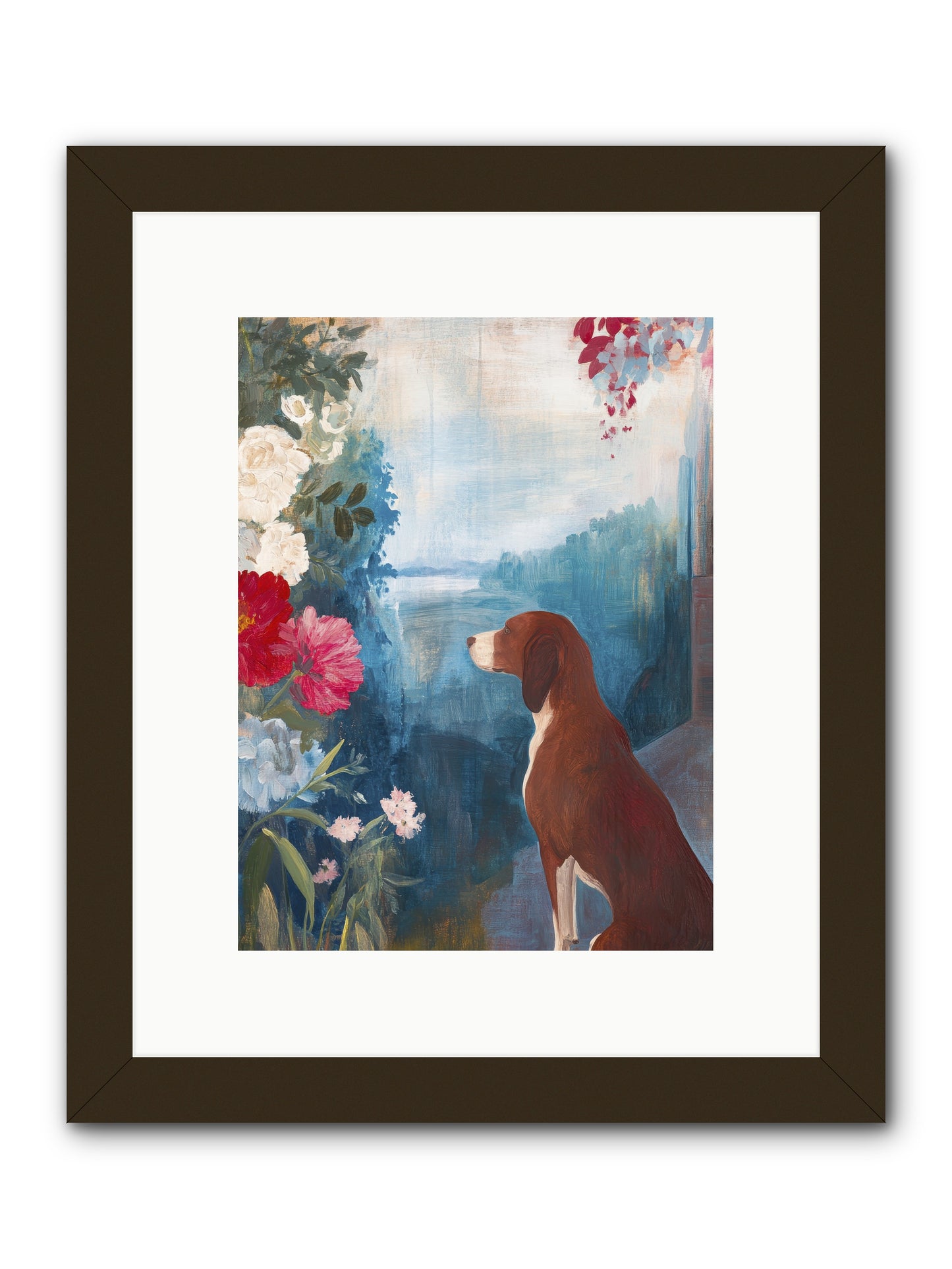 Forest Path Companion -- Framed Print - Black 9x12