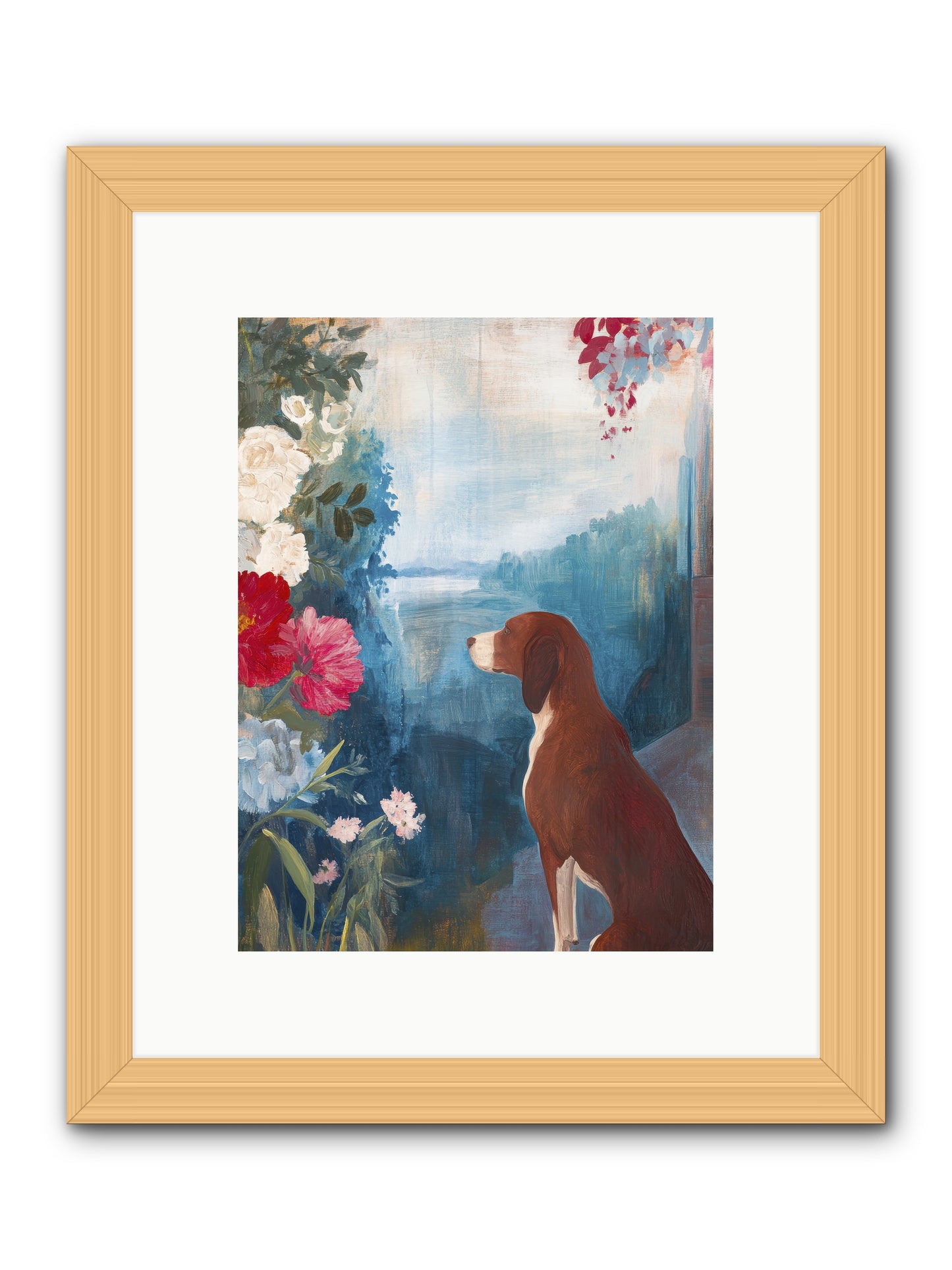 Forest Path Companion -- Framed Print - Natural 9x12