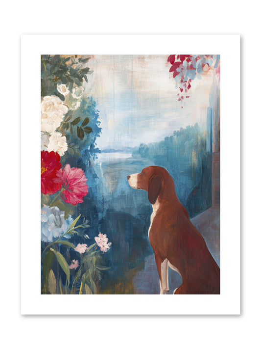 Forest Path Companion -- Paper Print 9x12