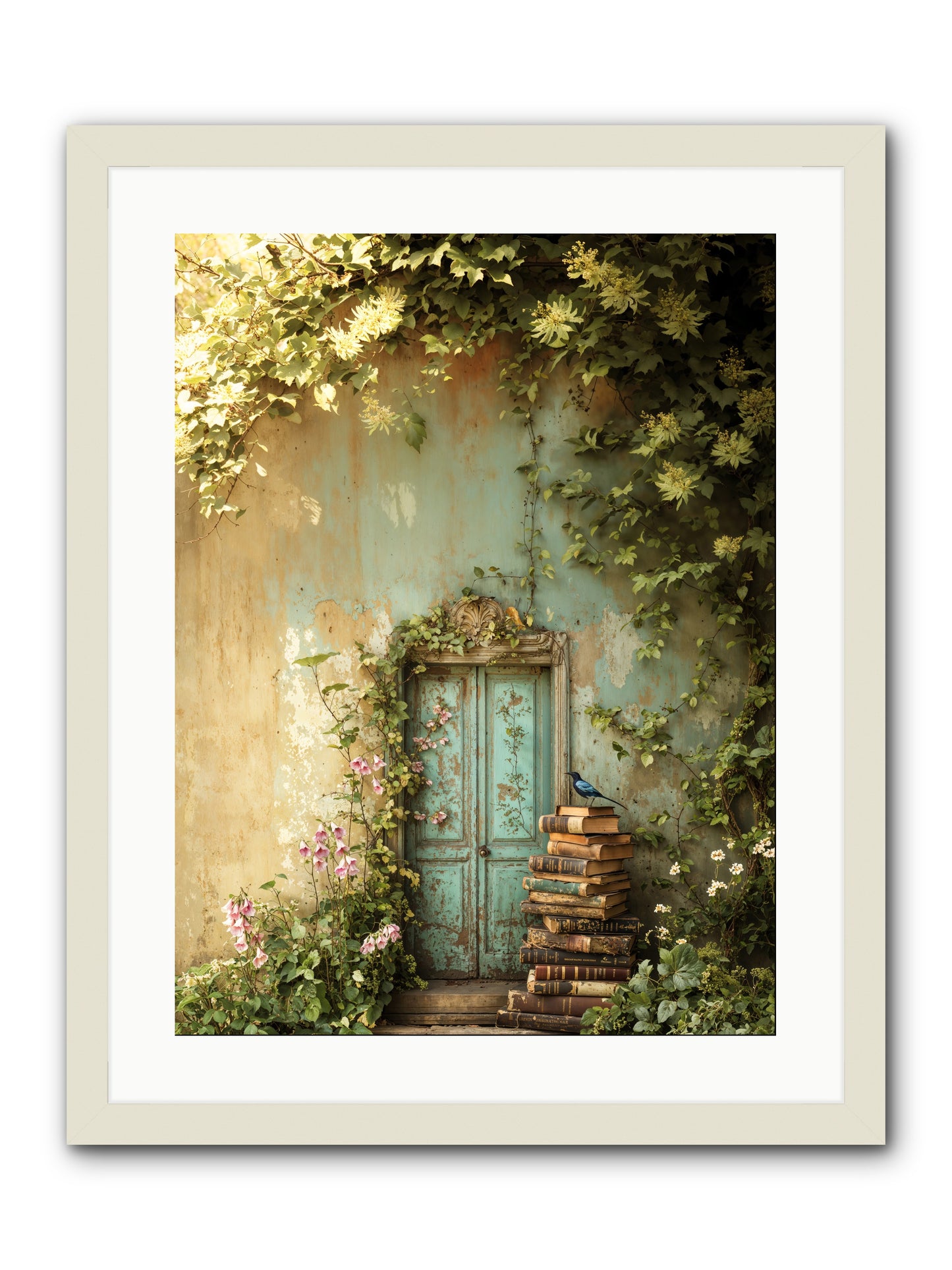 Forgotten Folios -- Framed Print - White 18x24