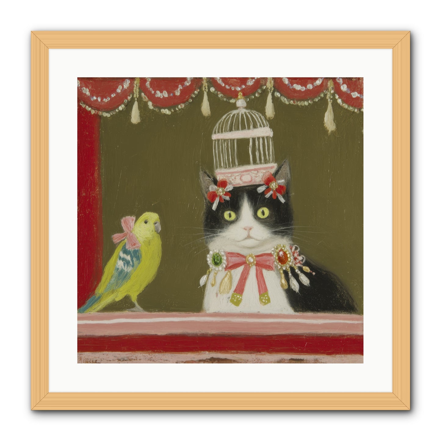 Forgotten Garden Tales -- Framed Print - Natural 20x20