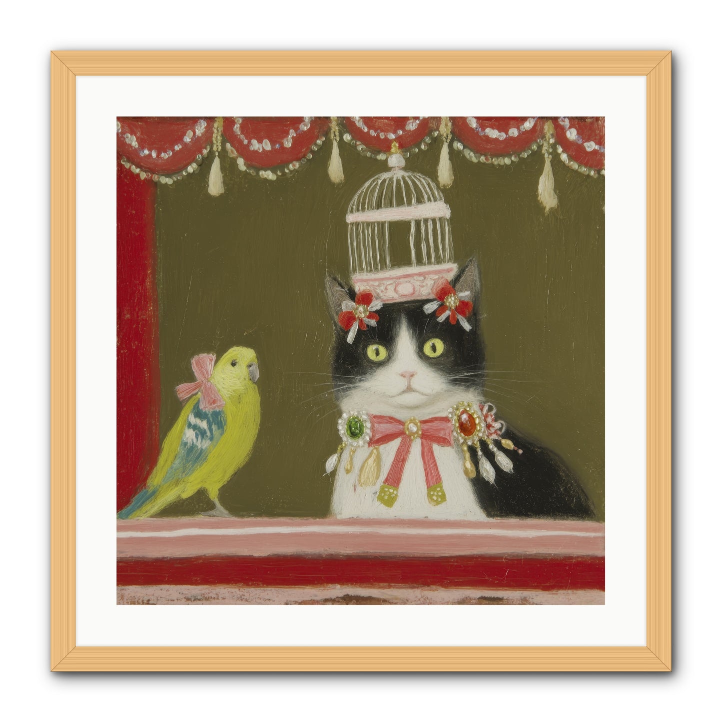 Forgotten Garden Tales -- Framed Print - Natural 24x24