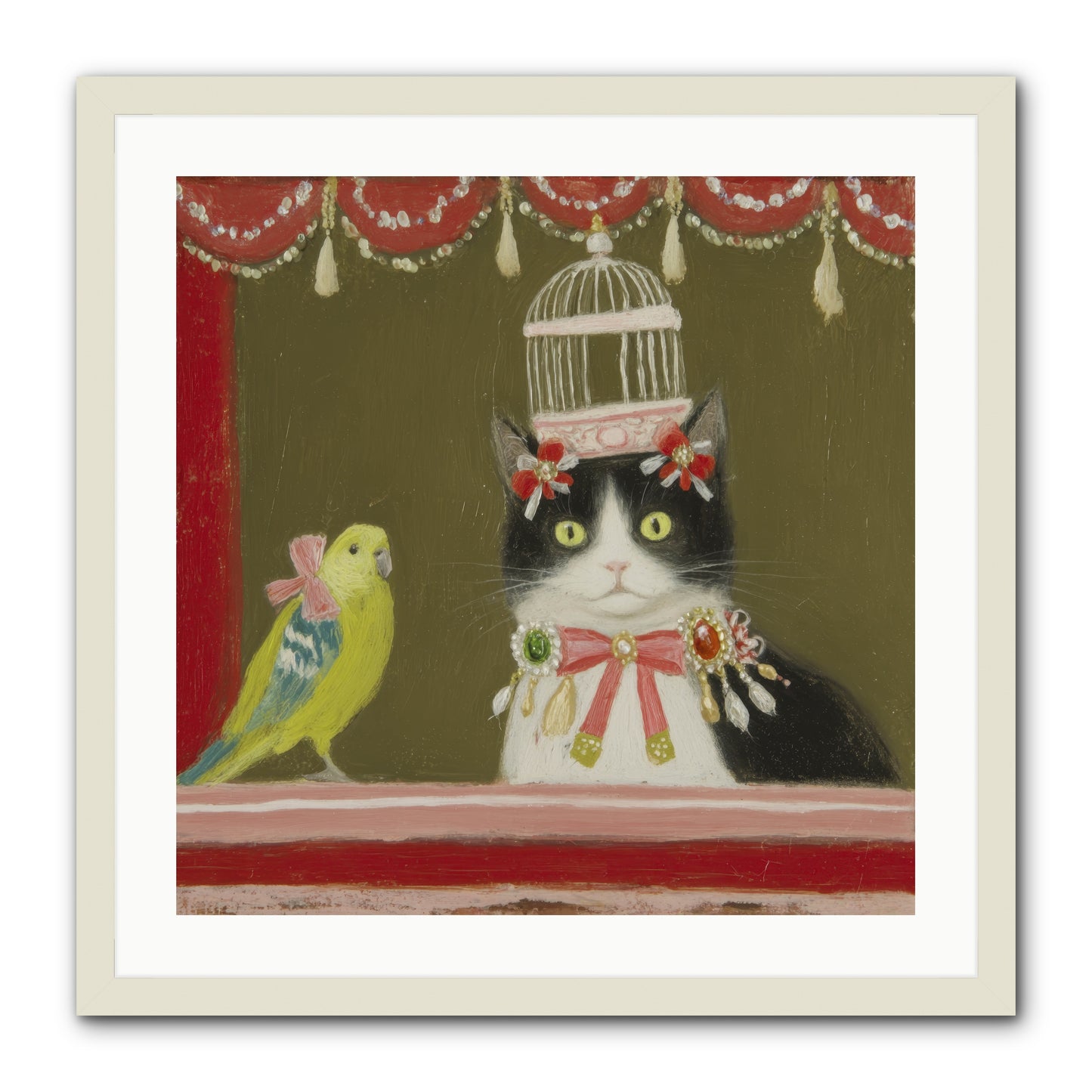 Forgotten Garden Tales -- Framed Print - White 24x24
