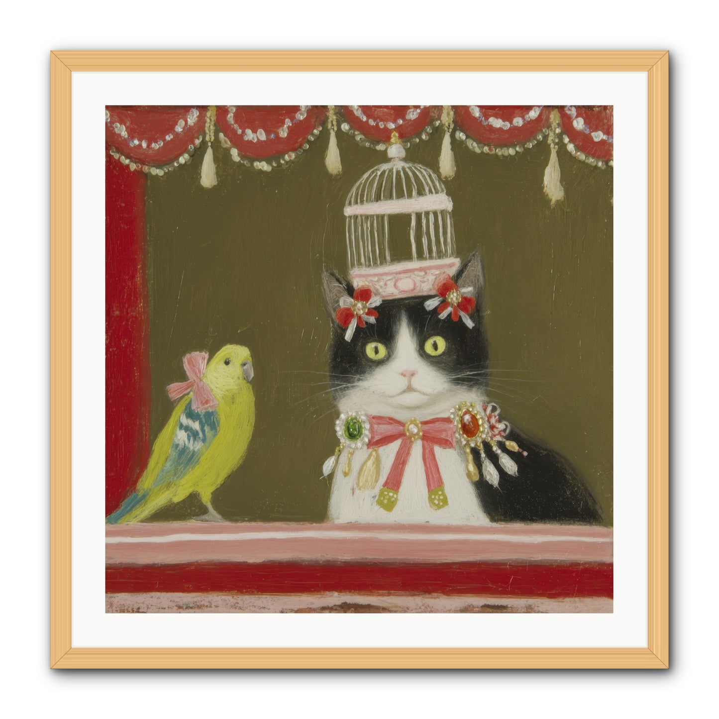 Forgotten Garden Tales -- Framed Print - Natural 30x30