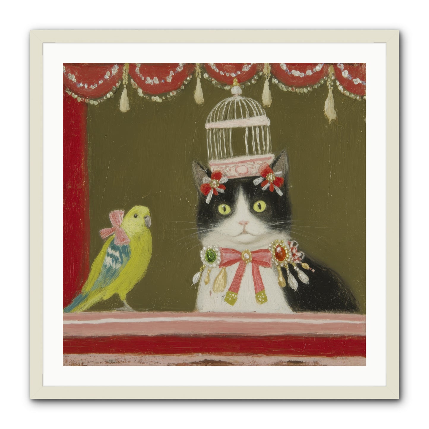 Forgotten Garden Tales -- Framed Print - White 30x30