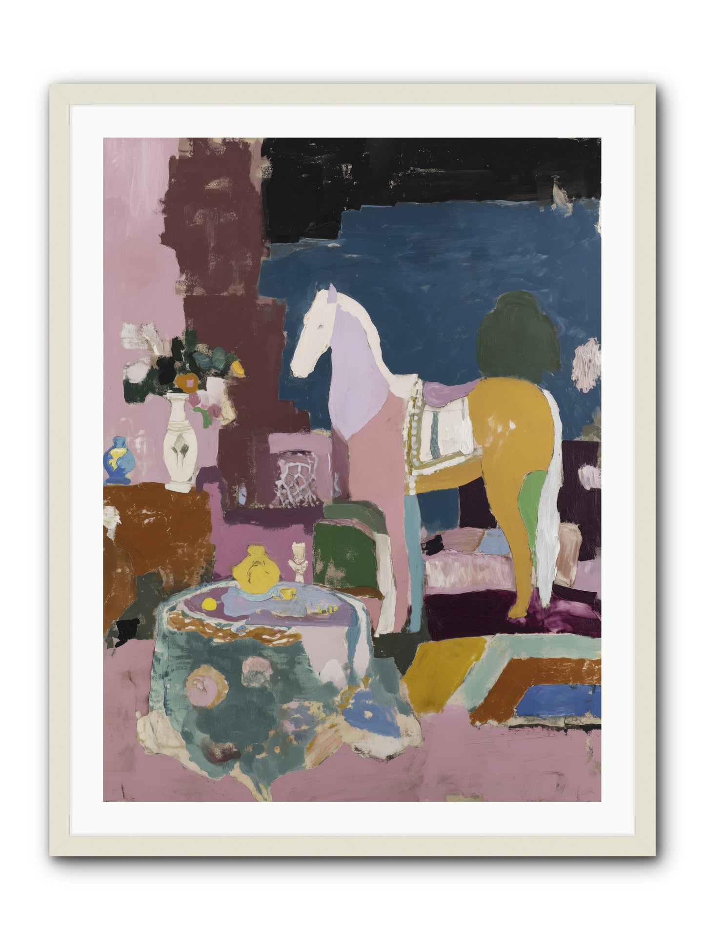 Forgotten Library -- Framed Print - White 30x40