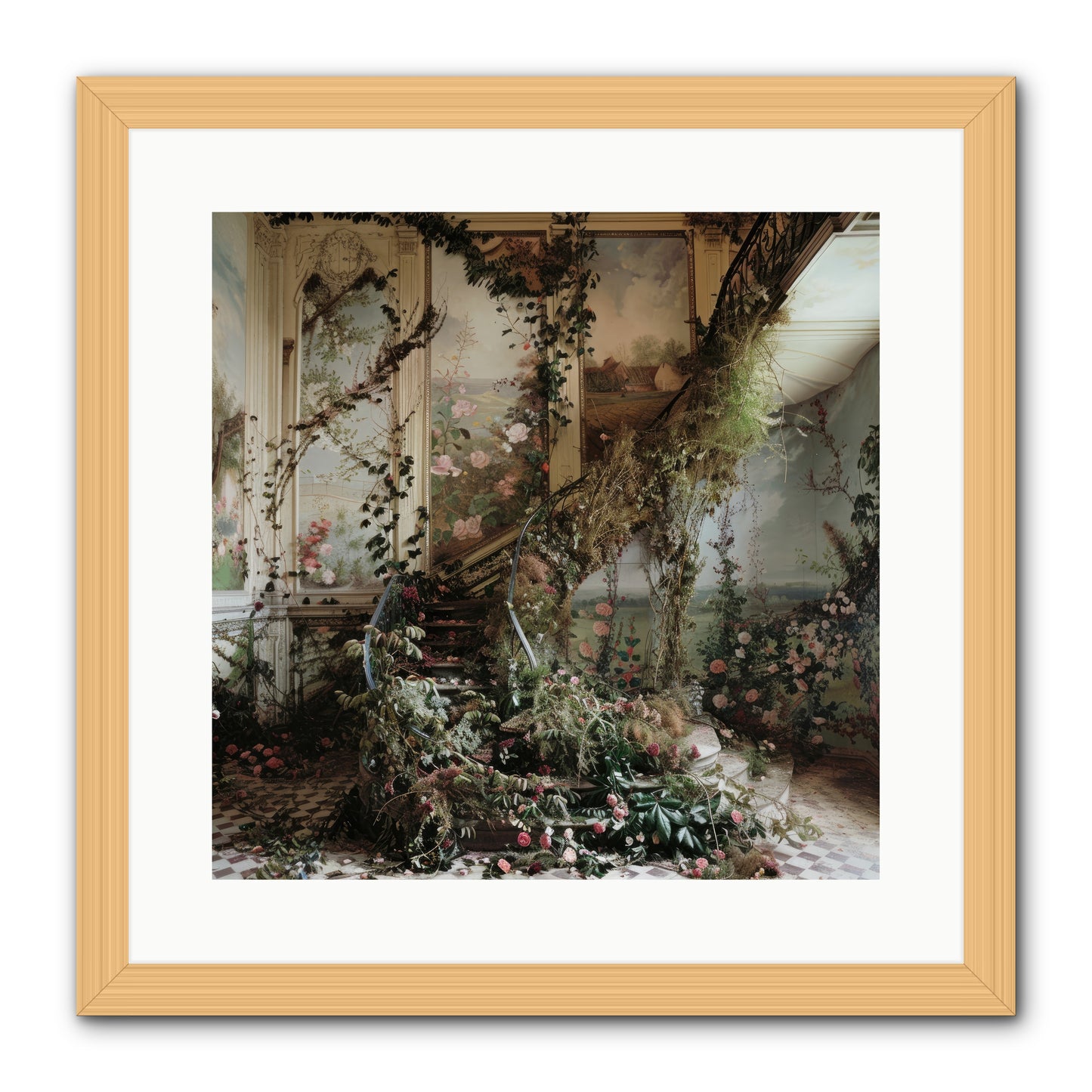 Forgotten Wonderland No. 3 -- Framed Print - Natural 16x16