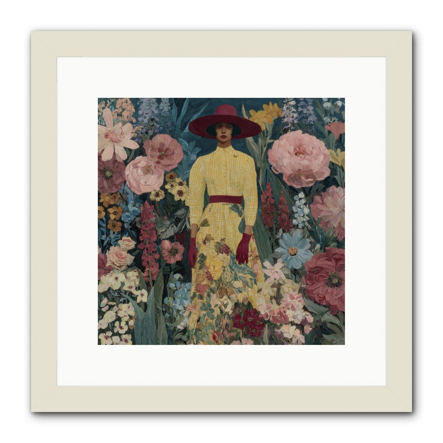 Foxglove Boulevard-REZ -- Framed Print - White 12x12
