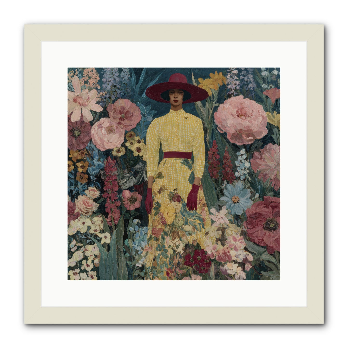 Foxglove Boulevard-REZ -- Framed Print - White 16x16