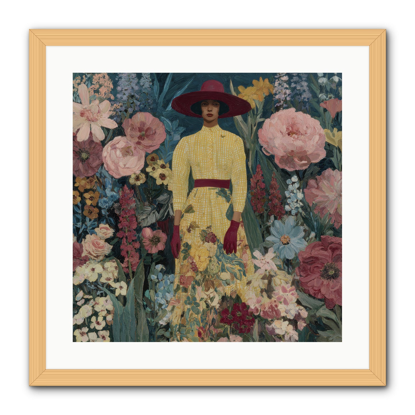 Foxglove Boulevard-REZ -- Framed Print - Natural 20x20