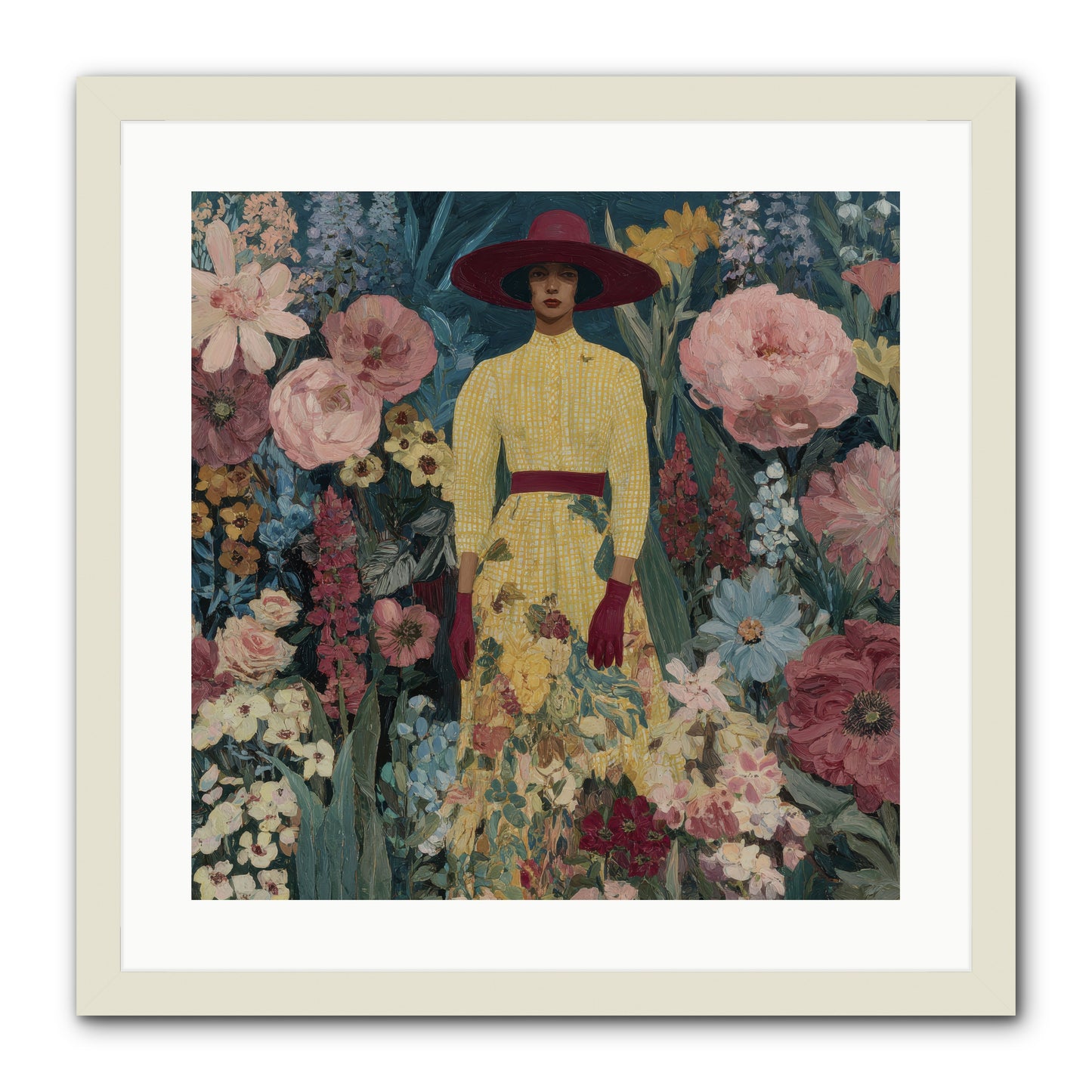 Foxglove Boulevard-REZ -- Framed Print - White 20x20
