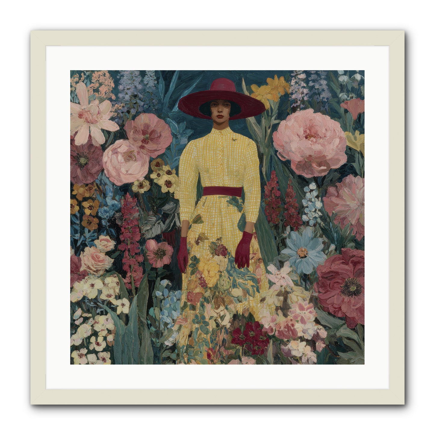 Foxglove Boulevard-REZ -- Framed Print - White 24x24