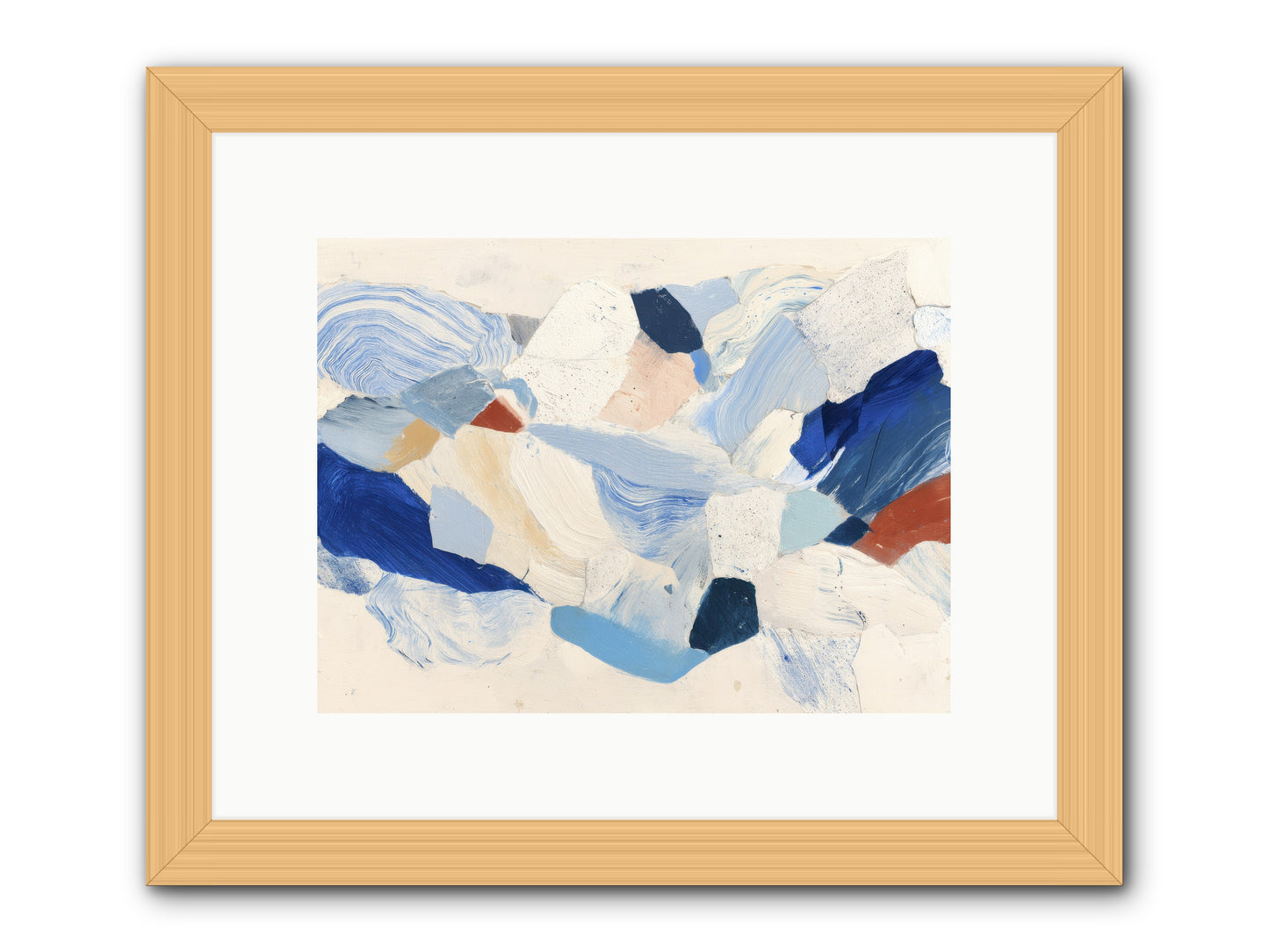 Fragmented Tides -- Framed Print - Natural 12x9