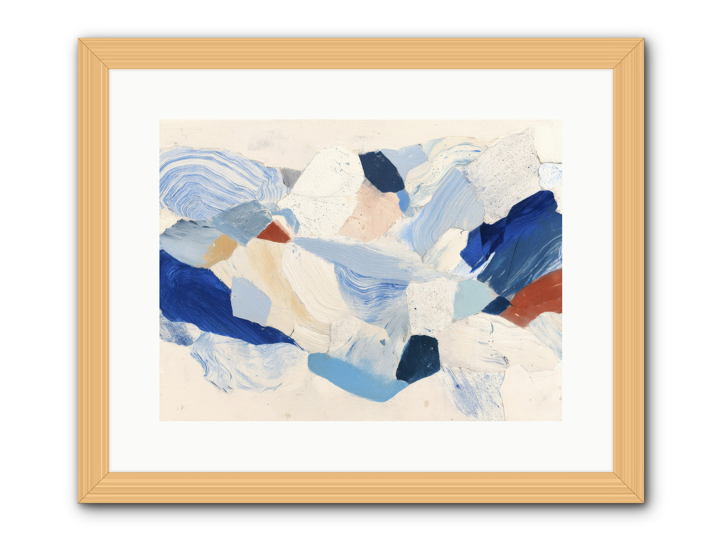 Fragmented Tides -- Framed Print - Natural 16x12