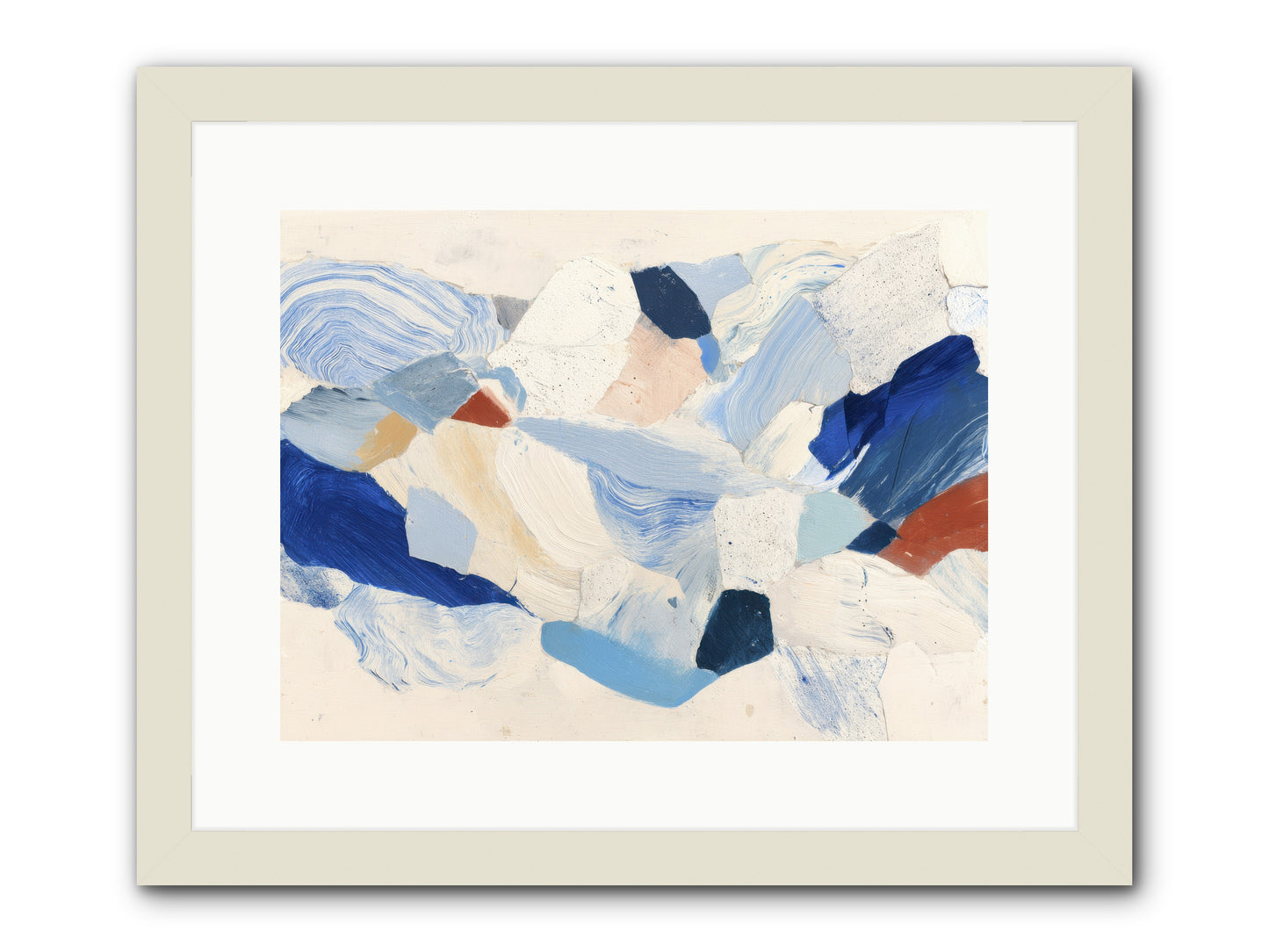 Fragmented Tides -- Framed Print - White 16x12
