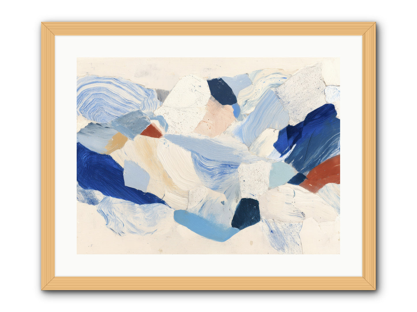 Fragmented Tides -- Framed Print - Natural 24x18