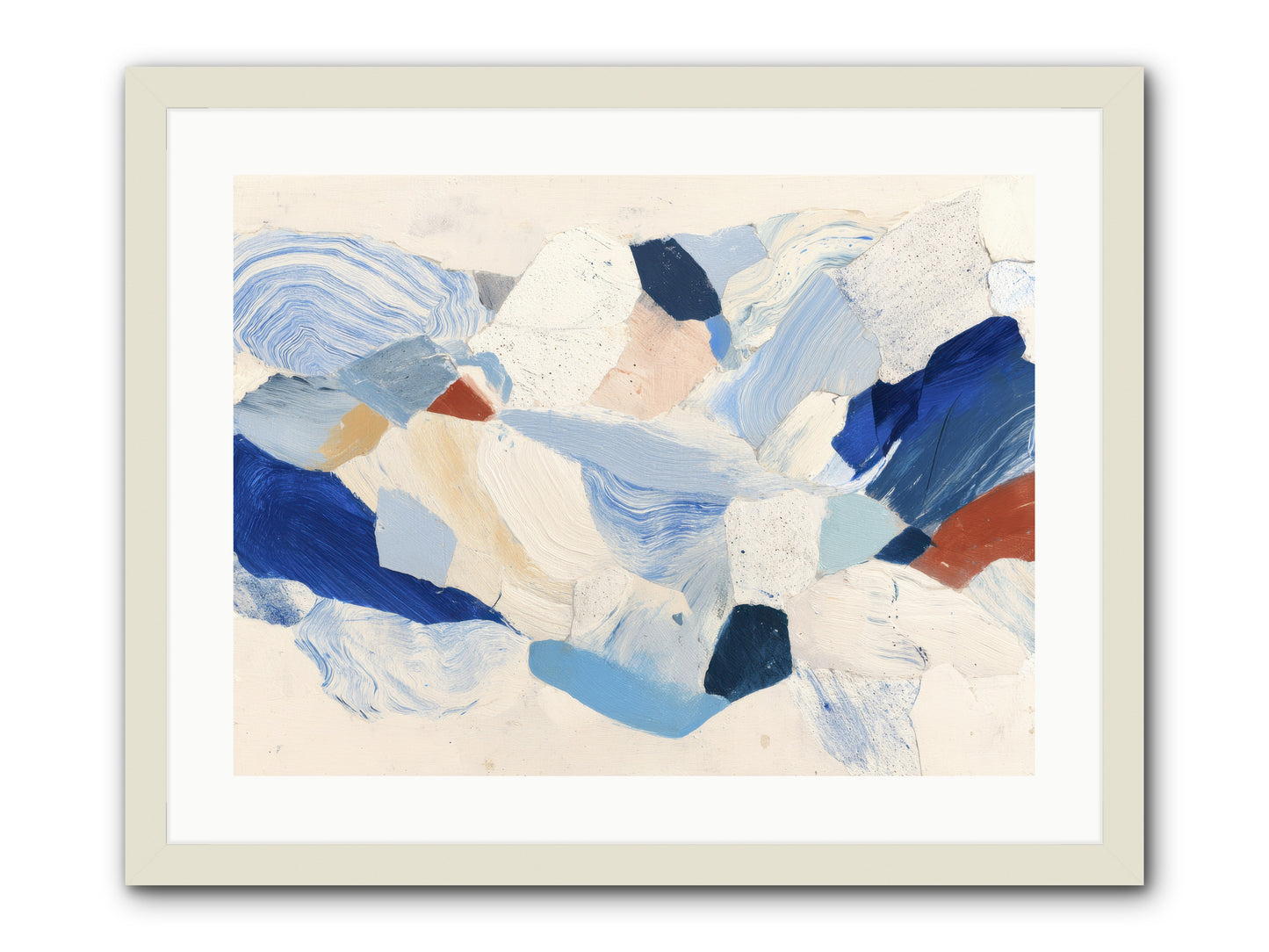 Fragmented Tides -- Framed Print - White 24x18