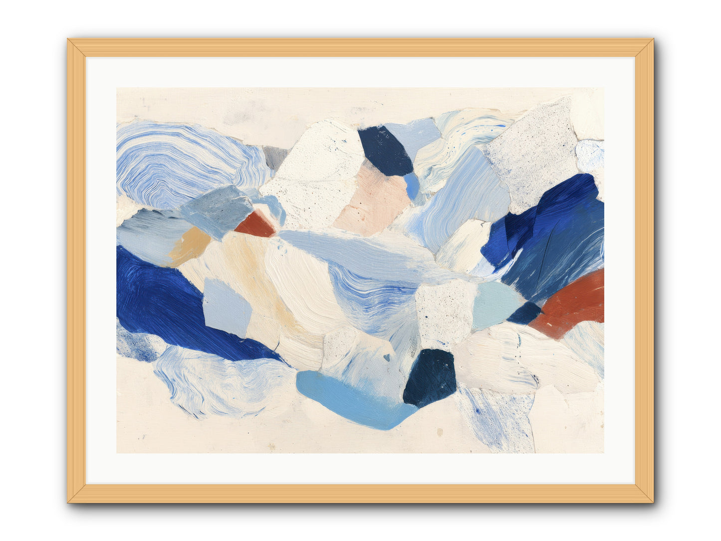 Fragmented Tides -- Framed Print - Natural 32x24