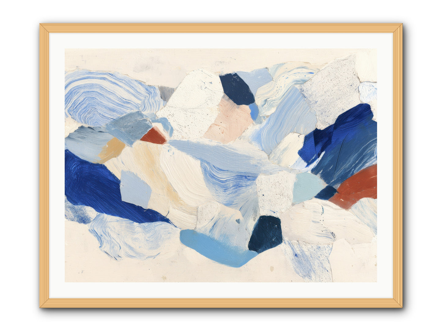 Fragmented Tides -- Framed Print - Natural 40x30