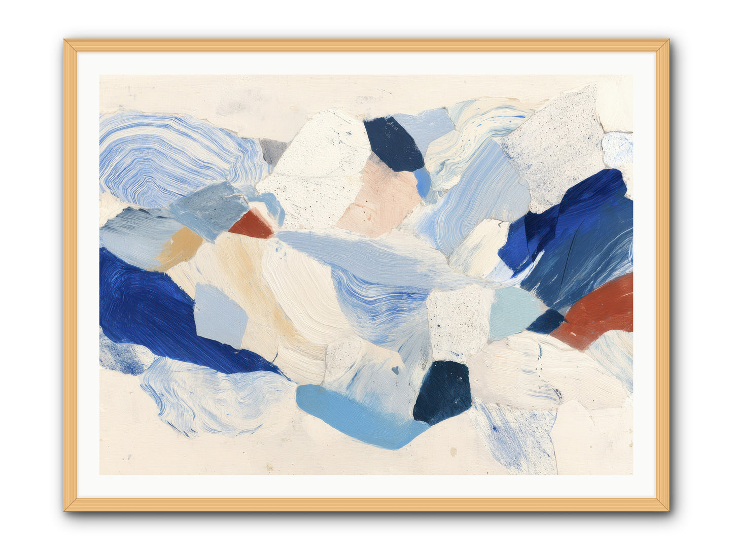 Fragmented Tides -- Framed Print - Natural 48x36