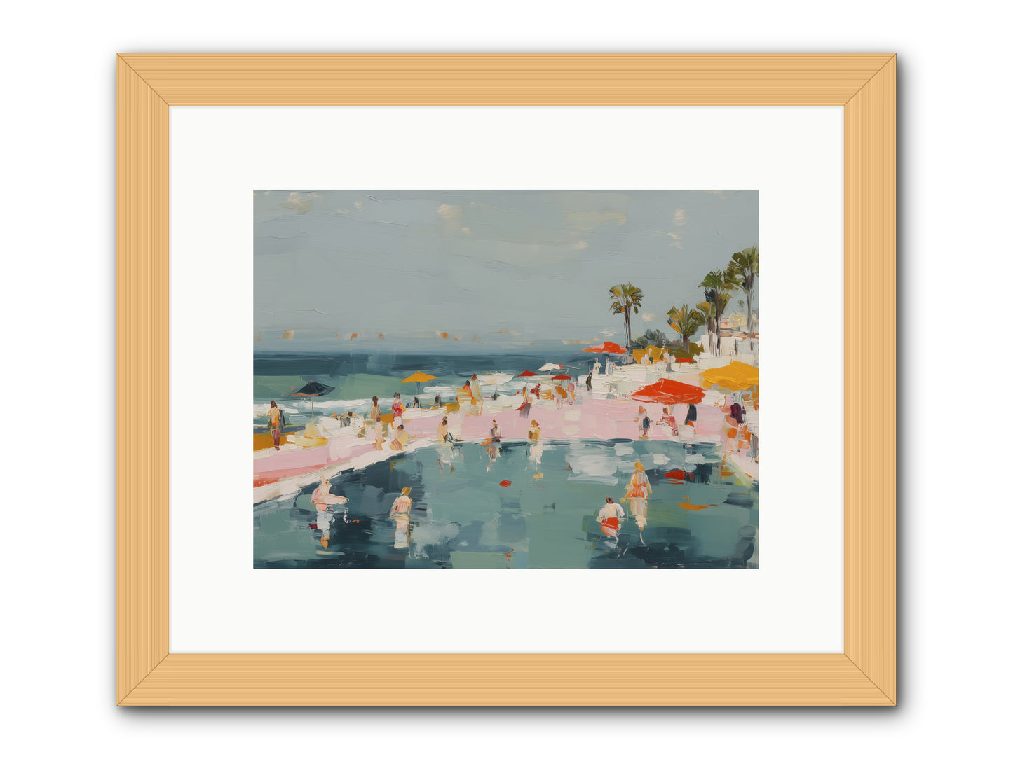 French Kiss Waters -- Framed Print - Natural 12x9