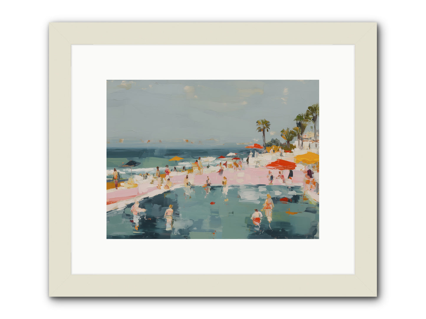 French Kiss Waters -- Framed Print - White 12x9