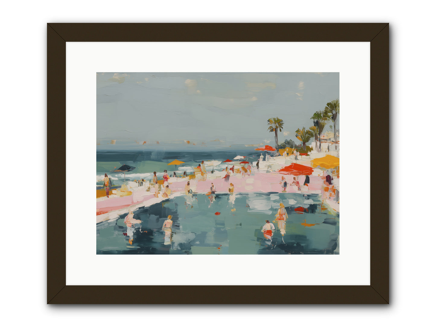 French Kiss Waters -- Framed Print - Black 16x12