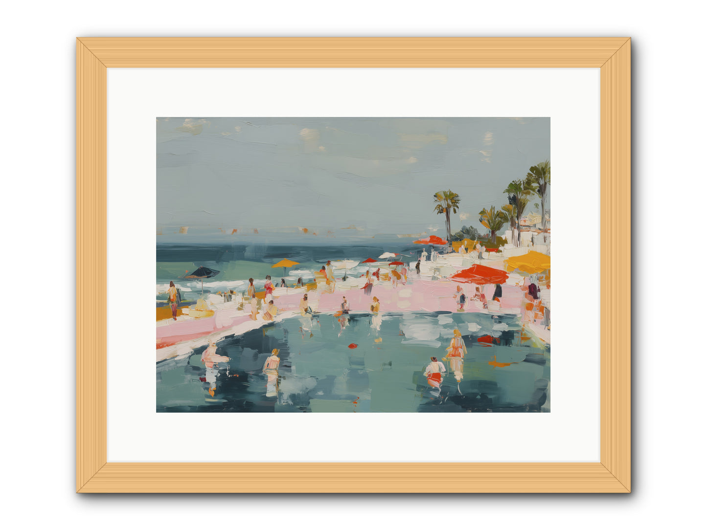 French Kiss Waters -- Framed Print - Natural 16x12