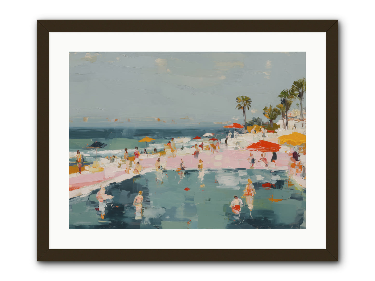French Kiss Waters -- Framed Print - Black 24x18