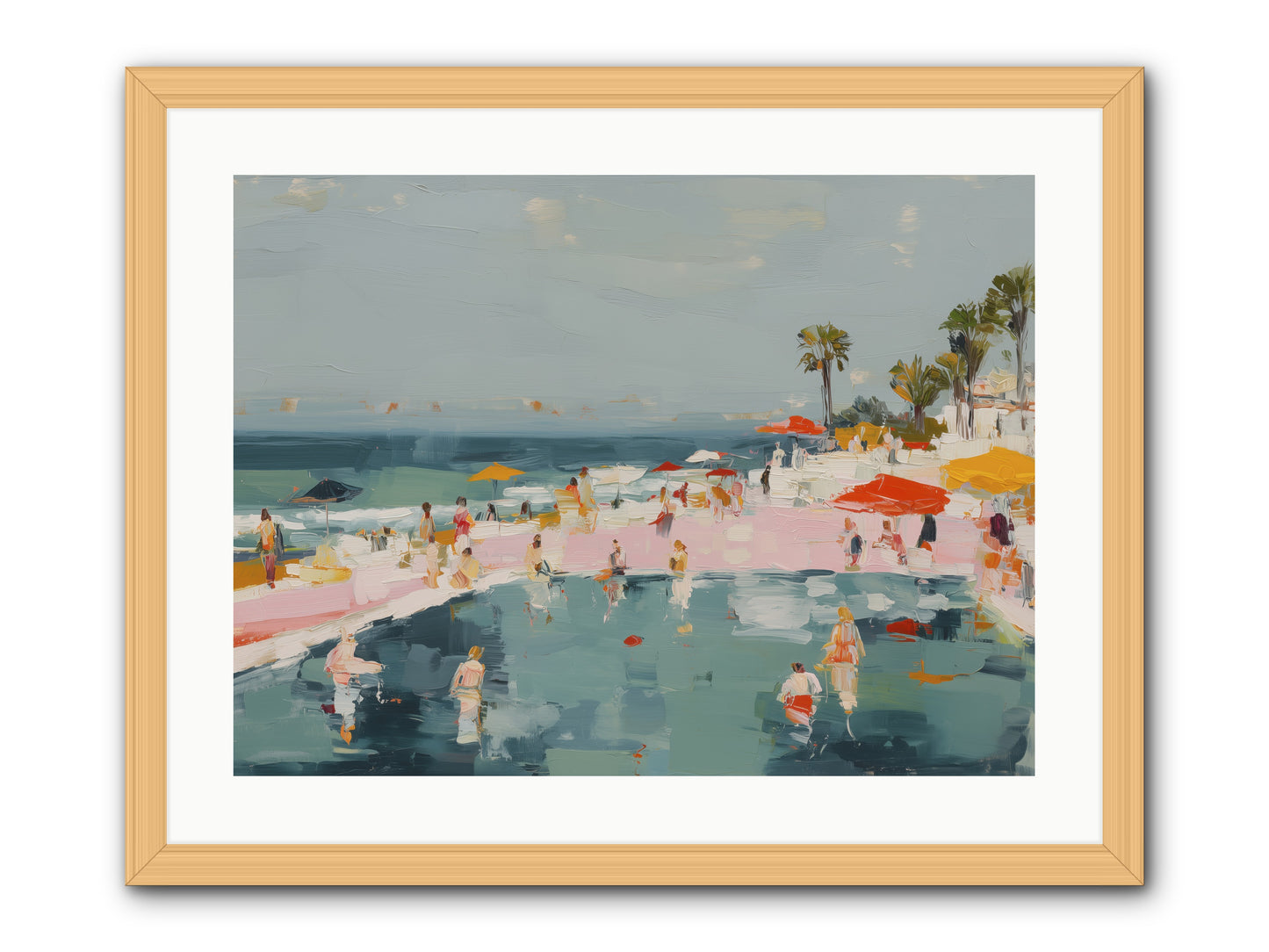 French Kiss Waters -- Framed Print - Natural 24x18