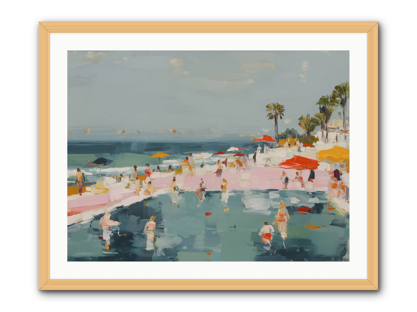 French Kiss Waters -- Framed Print - Natural 32x24