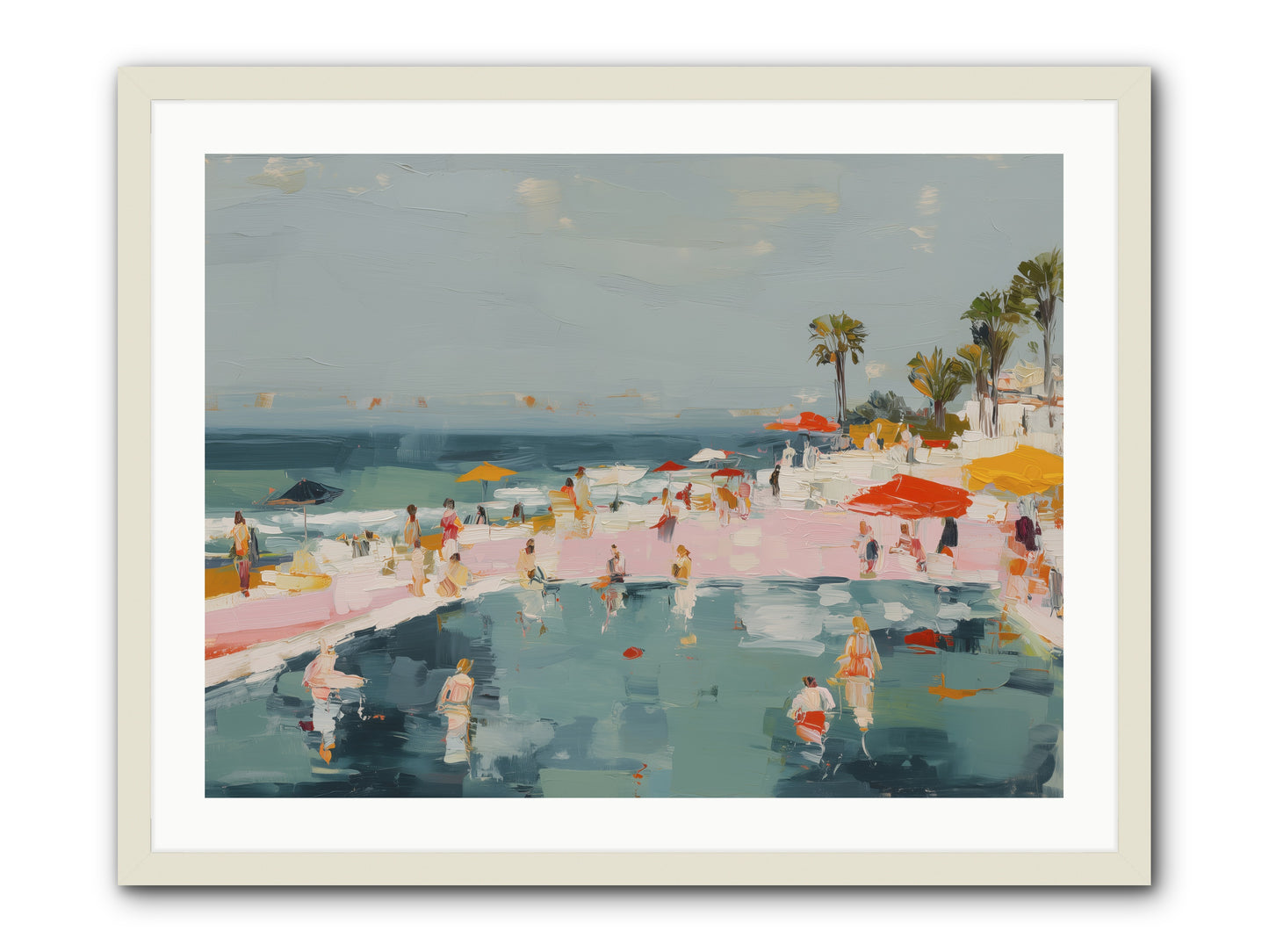 French Kiss Waters -- Framed Print - White 32x24